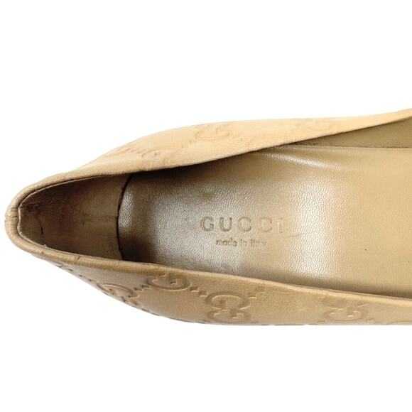 Gucci GG Logo Heels Nude Guccissima Supreme Pumps White Gold Tone Shoes EU 39 - Picture 8 of 11